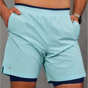 Fabletics The Fundamental Short II Nordic Blue Lined 5in Small-New